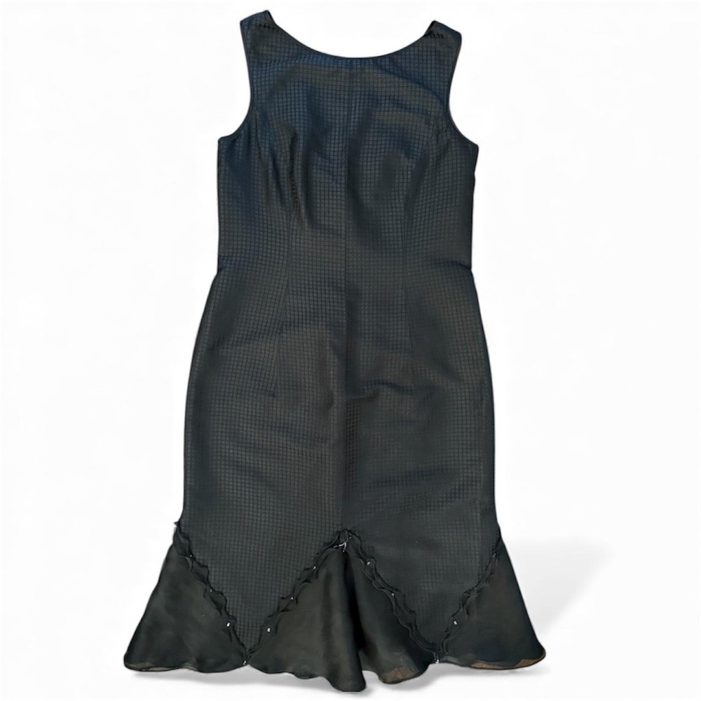 Vtg Carol Peretz 100% Silk Black‎ Mermaid Formal Dress Gown Sz 10
